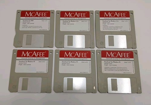 McAfee VirusScan For Windows 95, NT, 3.1x, DOS 3.5" Floppy Disks - (6 Disks) - Picture 2 of 9