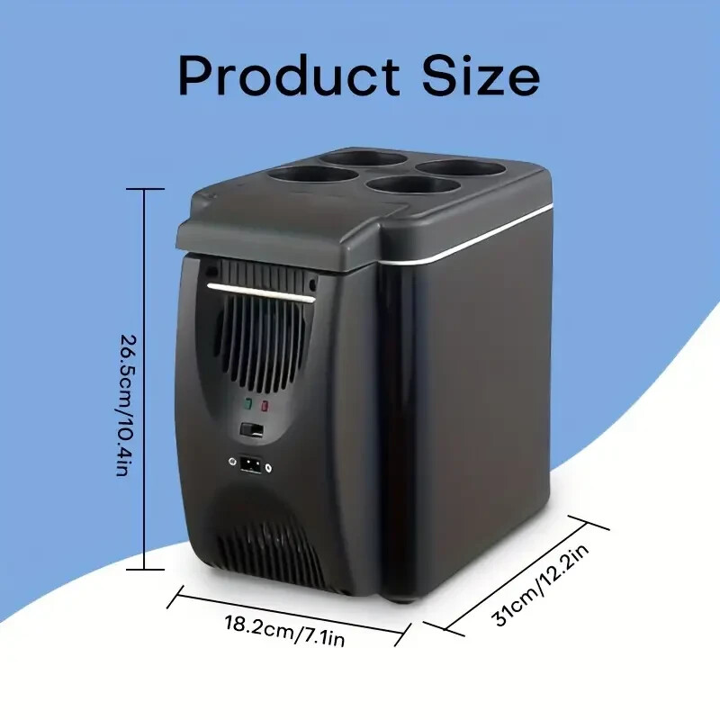 Car Refrigerator 1.59gal Portable Mini Freezer, 12V Camping Electric