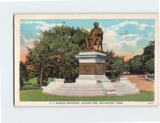 Postcard P. T. Barnum Monument Seaside Park Bridgeport Connecticut USA
