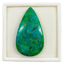 80.90 Cts Natural Malachite Chrysocolla 53x30mm Pear Huge Cabochon Gemstone