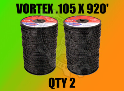 QTY 2  .105 X 920 VORTEX TRIMMER LINE 5 LB SPOOLS Commercial Grade USA 105