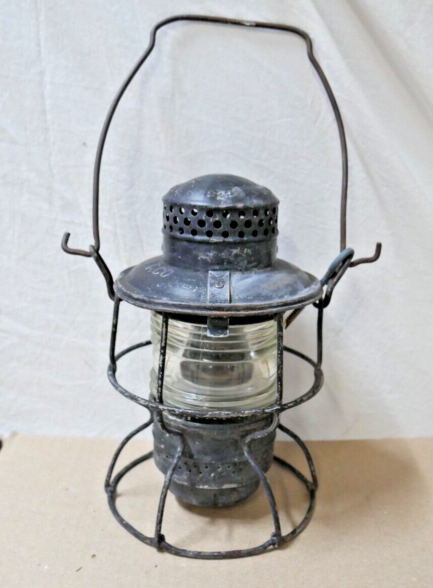Antique Metal + Glass Lantern- by Armspear Co. New York 1925 W.T.