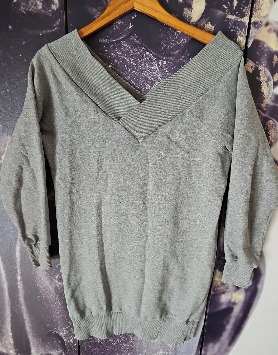 Abito maglione Burberry donna grigio misto cotone a maglia stretch TP01