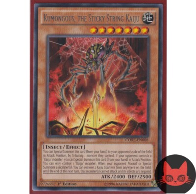 Yugioh Kumongous, die klebrige Schnur Kaiju CORE-DE088 Rare 1. Auflage NM