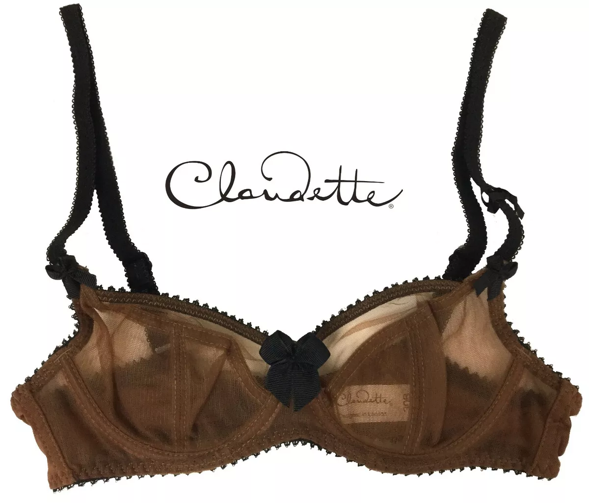 Semi Sheer Lace Demi Cup Bra Claudette Lingerie New Wave