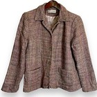 Appleseed's Tweed Blazer Jacket Womens L Pink Chic Preppy Pockets Clueless Work — photo 1