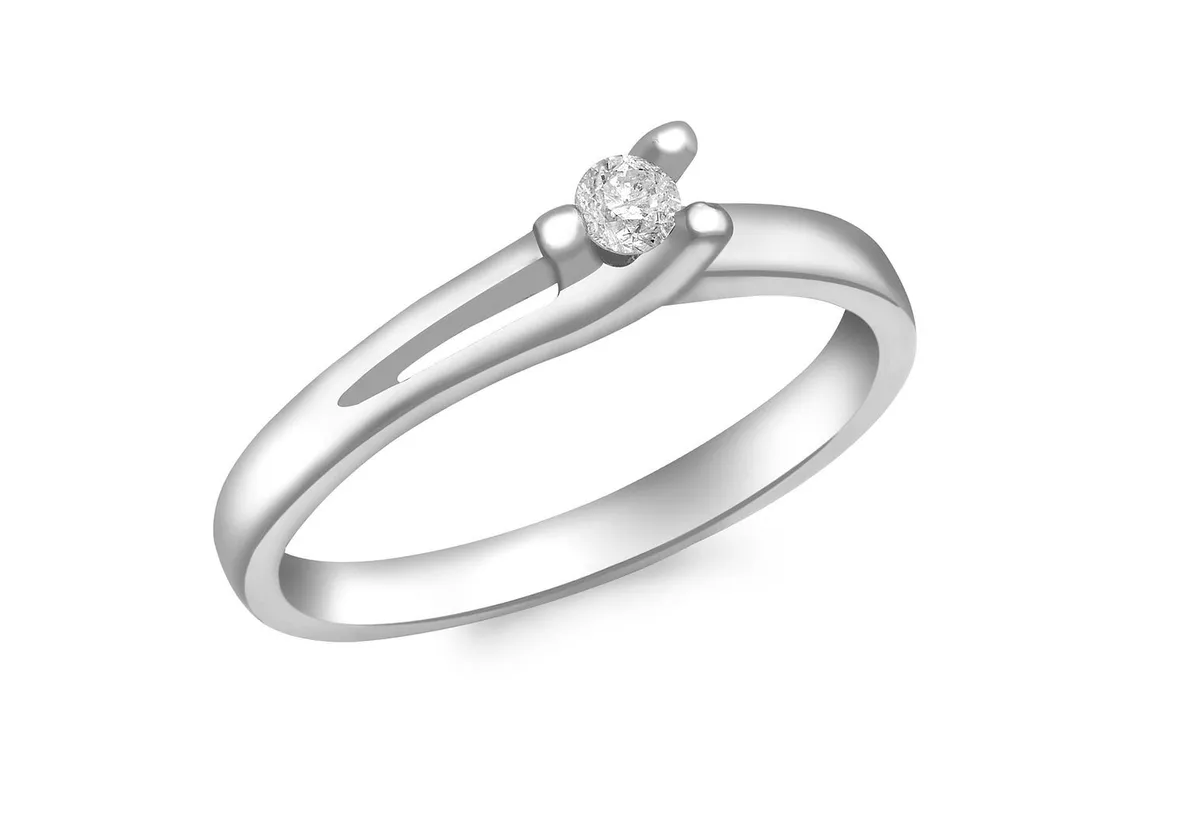 9ct white gold solitaire ring clearance