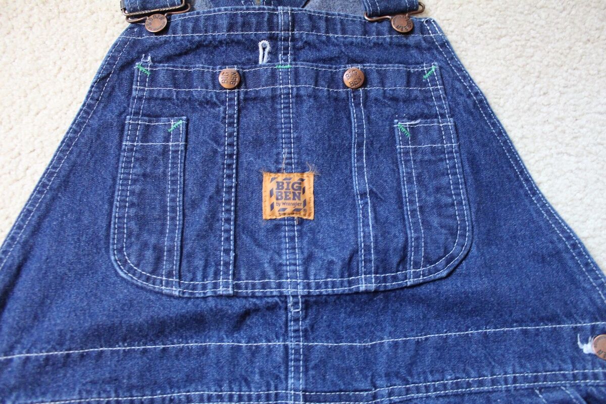 VTG Big Ben Wrangler USA Denim Blue Jean Carpenter Bib VTG Big Ben Wrangler USA Denim Blue Jean Carpenter Bib