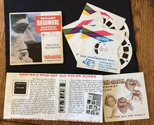 View Master A487, Mount Rushmore Sawyer's, 3 Reel Set w/sleeves paperwork 1962