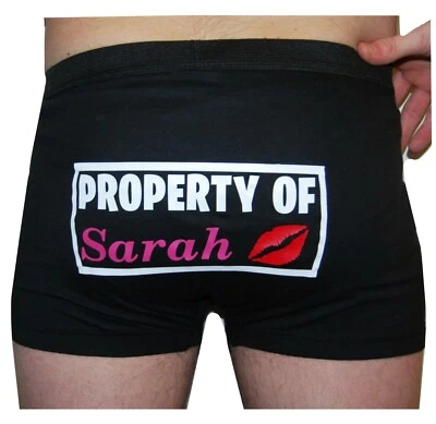 KIDS ESSENTIALS Mens Personalised Valentines Boyfriend Groom Husband Wedding Boxer Shorts Trunks