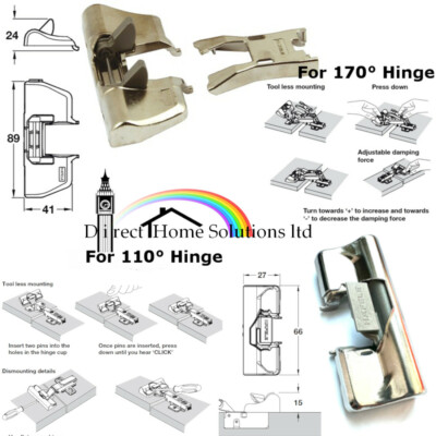 Hafele / Titus Glissando TL Add On Soft Close Adapter 110/165° Klick/Schiebescharnier