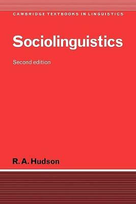 Sociolinguistics Hudson Paperback Cambridge University Press 9780521565141 2e