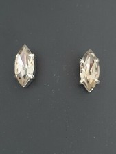 Beautiful Teardrop Navette Stud Earrings using Black Diamond. Made in UK 