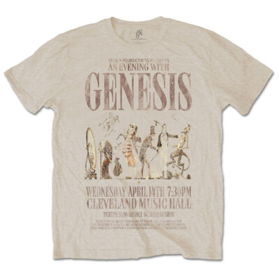 Genesis T-Shirt An Evening With Rock Band New Beige Official | eBay