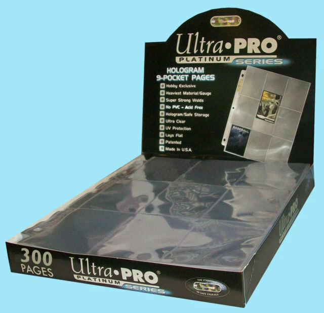 100 hojas protectoras de páginas de tarjetas ULTRA PRO PLATINUM 9 BOLSILLOS 1 caja 209D béisbol