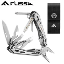 FLISSA 16-in-1 Multi Tool Plier Knife Folding Compact EDC Multitool Pocket Knife