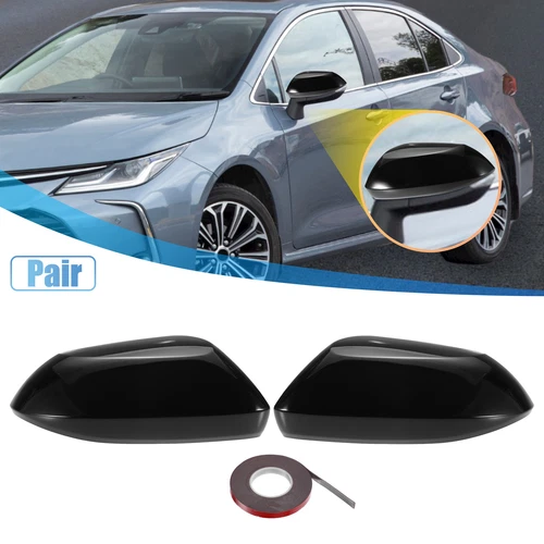 For Toyota Corolla 2019-22 Glossy black Side Door Rearview Mirror Cover Trim Cap