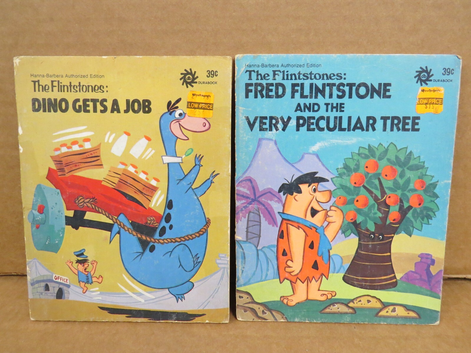 2 Vintage The Flintstones Durabook Hanna Barbera 1972 books Horace Elias