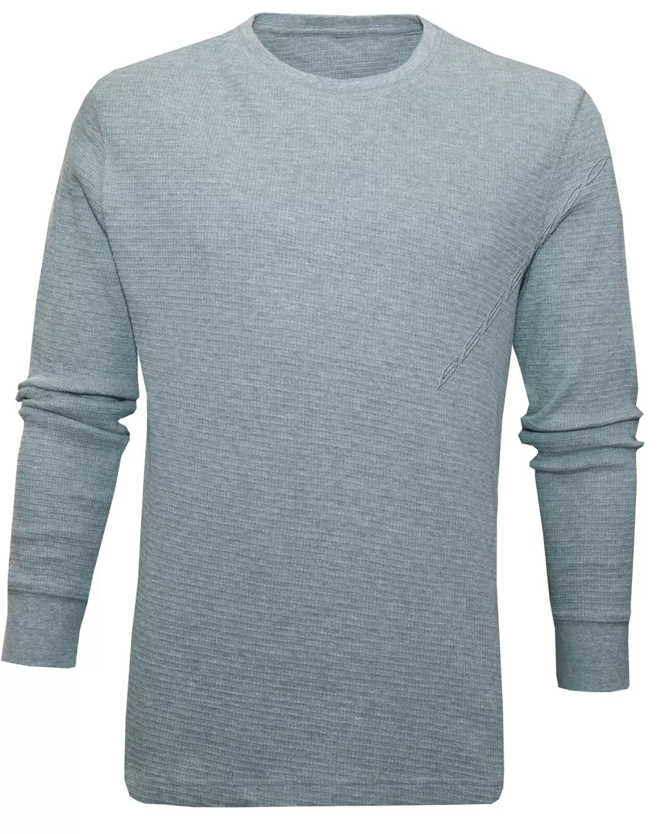 waffle knit crew neck shirt