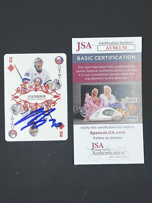 Ilya Sorokin Signed 2023-24 O-Pee-Chee OPC Playing Card IP Auto JSA Islanders