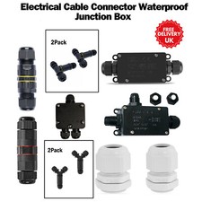 WATERPROOF JUNCTION BOX ENCLOSURE ABS PLASTIC IP68 CCTV ELECTRIC IN/OUT DOOR UK