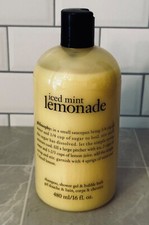 PHILOSOPHY ICED MINT LEMONADE SHAMPOO,SHOWER GEL BUBBLE BATH 16 OZ NEW