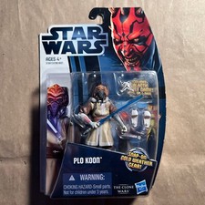 Star Wars Plo Koon Action Figure CW6 Clone Wars W  Snap on Cold Weather Gear NEW
