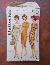 Butterick 2137 Vintage Princess Sheath Dress Pattern Cut 60s Bust 31 Size 10