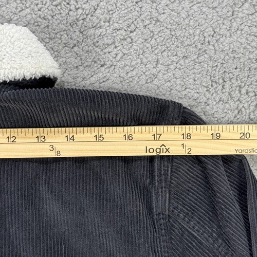 Volcom Halecrest Corduroy Trucker Jacket Men Medium Black Faux Shearling Collar - Picture 12 of 15