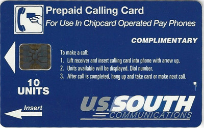 TK 121 Telefonkarte/Phonecard 10u US South Communications Complimentary