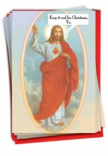 12 Funny Christmas Cards (1 Design, 12 Cards) - Keep It Real Jesus B1479