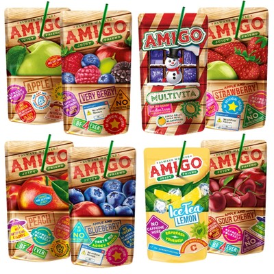 Amigo Trinkpäckchen - Alle Sorten [ Doppel - Pack ] 16 Stück x 200ml Einweg