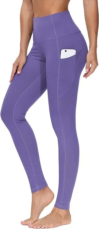 Thick High Waist Yoga Pants with Pockets Tummy Control Workout Running  Leggings