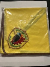 Winnebago Scout Reservation-NJ-EMBROIDERED Neckerchief-yellow/BRN trim-WSR NJ