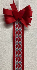 Hair Bow Holder- Handmade - New - Red - Butterfly Center