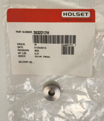 New Genuine Holset 3532217H Turbocharger Thrust Collar, Cummins  