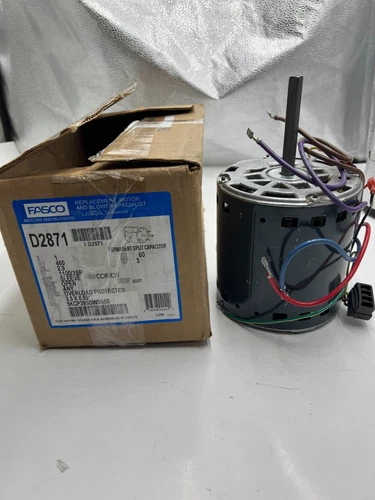 Fasco D2871 OEM Replacement Motor 1 HP, 1 Ph, 60 Hz, 460 V, 1100 RPM, 3 Speed