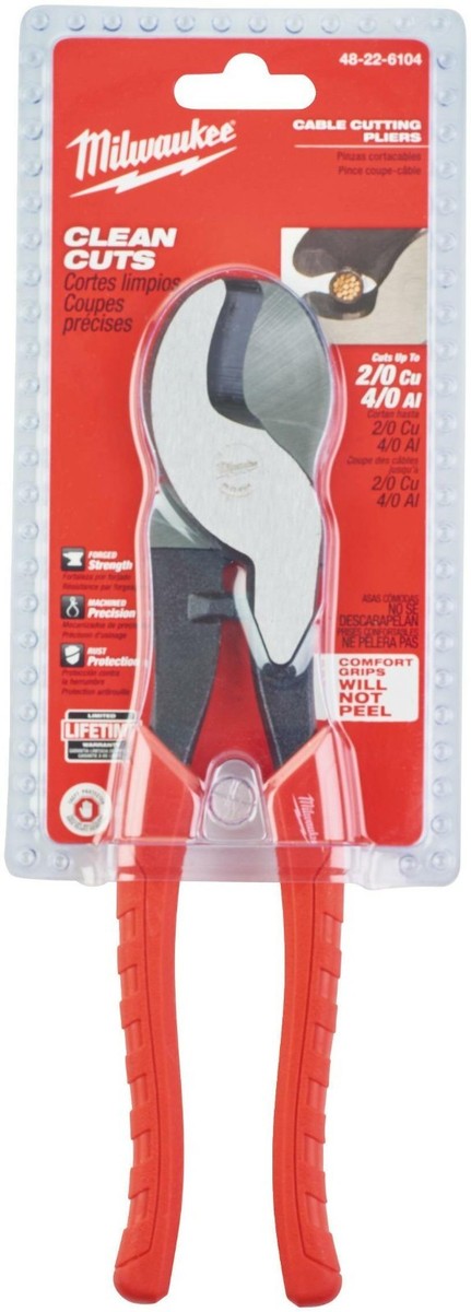 Milwaukee 48-22-6104 Comfort Grip Cable Cutting Pliers 45242356140