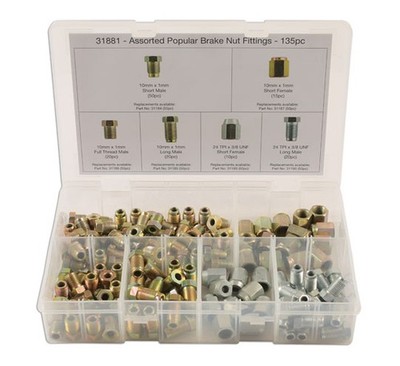 CONNECT 31881 verschiedene Bremsmutternverschraubungen für 3/16'' Bremsleitung 135 Stück