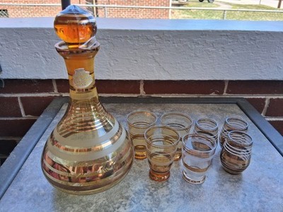 HANDMADE CRYSTAL BOHEMIA BELFORD CZECHOSLOVAKIA DECANTER
