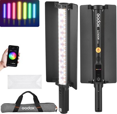 Godox LC500R (2 Pack) Mini Handheld RGB Tube Light, 2500K-8500K RGB Stick Light