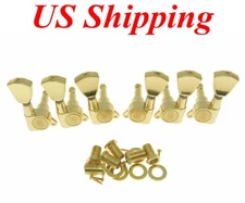 Wilkinson 3L3R E-Z-LOK Post Guitar Tuners Tuning Keys w/ Tulip Buttons Gold