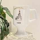 Vintage Personalized Name DICK Milk Glass Walt Disney World Pedestal Mug Cup