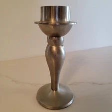 Vintage Brushed Stainless Tealight Candlestick 