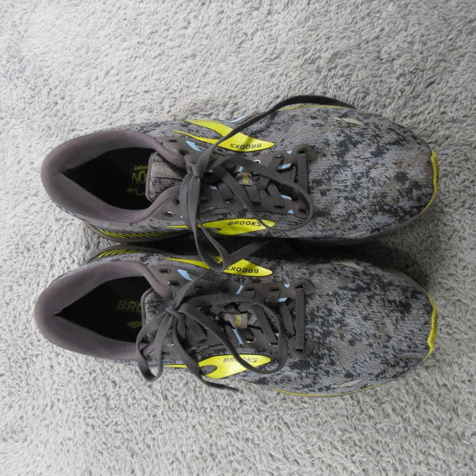 Zapatos para correr Brooks Adrenaline GTS 22 para hombre talla 10 gris camuflados amarillos rieles guía Foto 4 de 4