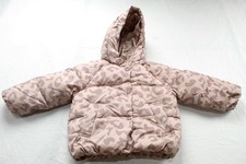 Zara Girl's Animal Print Water Repellent Puffer Coat CN6 Pink Size 6 NWT