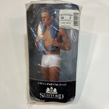 New Vintage Men's 3 Pack Stafford Full Cut Briefs Underwear 36"