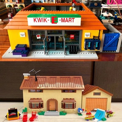 MOC Simpsons City Modular Building Blocks House Kwik-E-Mart Bricks Set with Figs