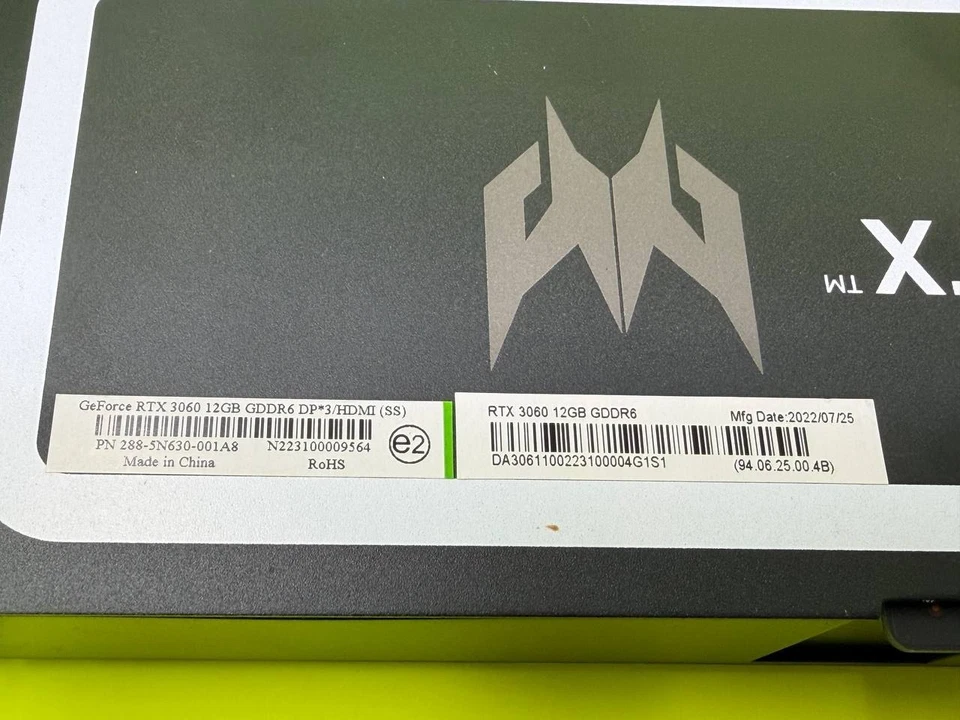Tarjeta de gráficos Acer Predator NVIDIA GeForce RTX 3060 12 GB GDDR6 DP*3/HDMI 09564 Foto 3 de 4