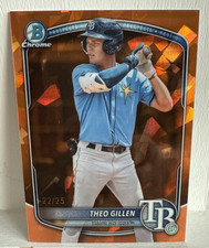 2025 Topps Bowman Chrome Draft Sapphire Orange #/25 Rookie Theo Gillen Rays